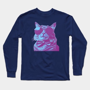 Cat wearing sunglasses and bow tie Long Sleeve T-Shirt